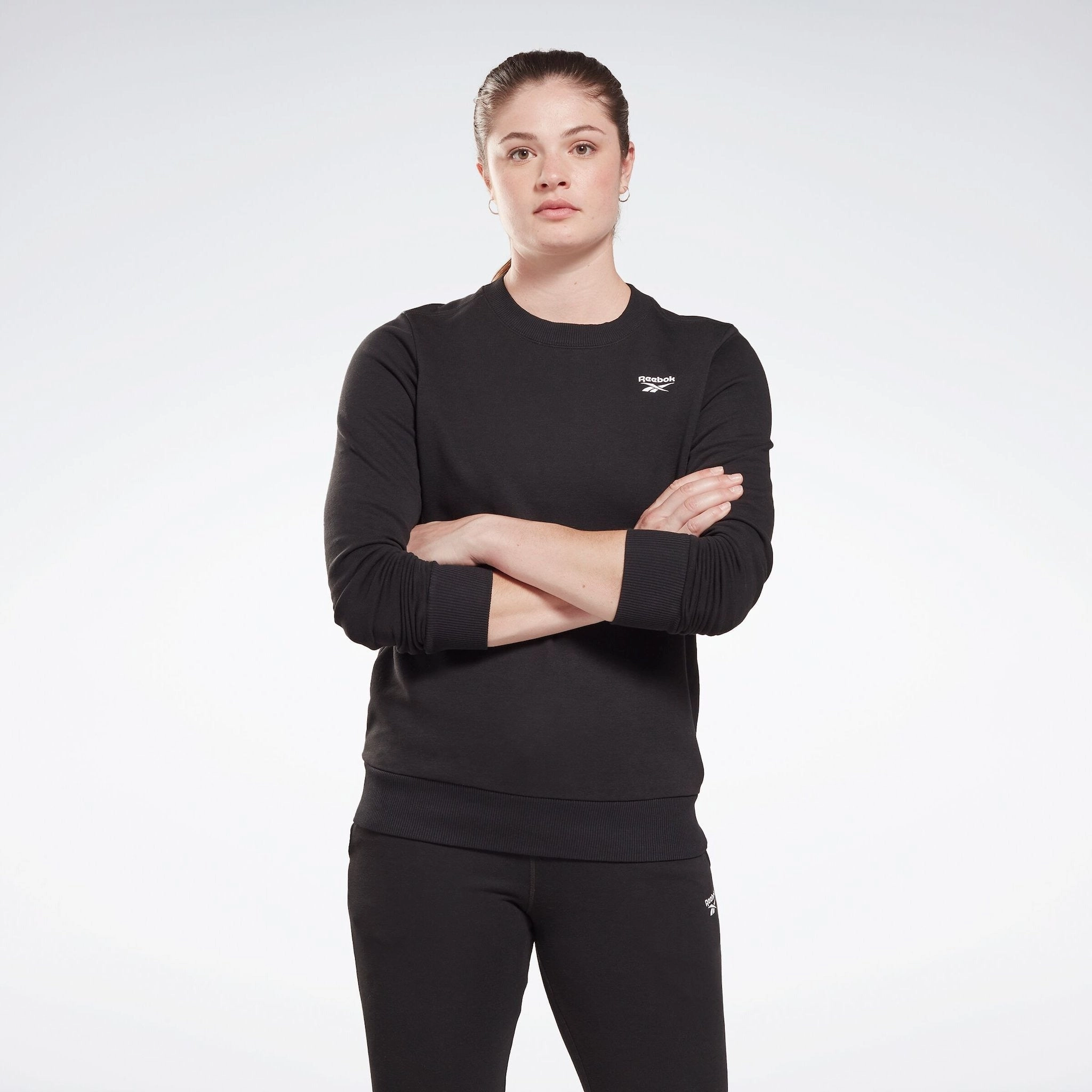 Reebok Identity Small Logo French Terry Crew Sweatshirt Black