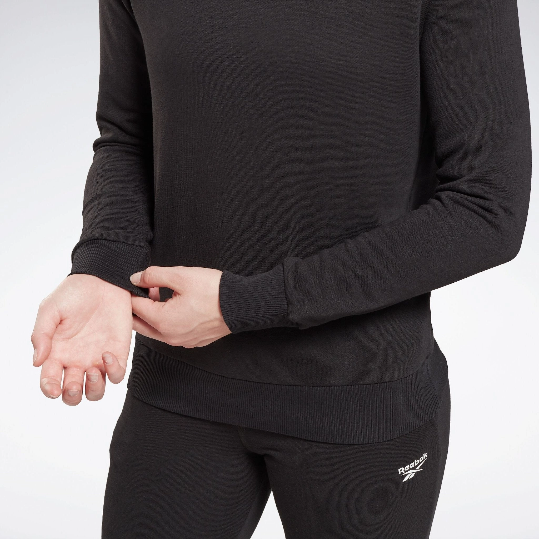 Reebok Identity Small Logo French Terry Crew Sweatshirt Black
