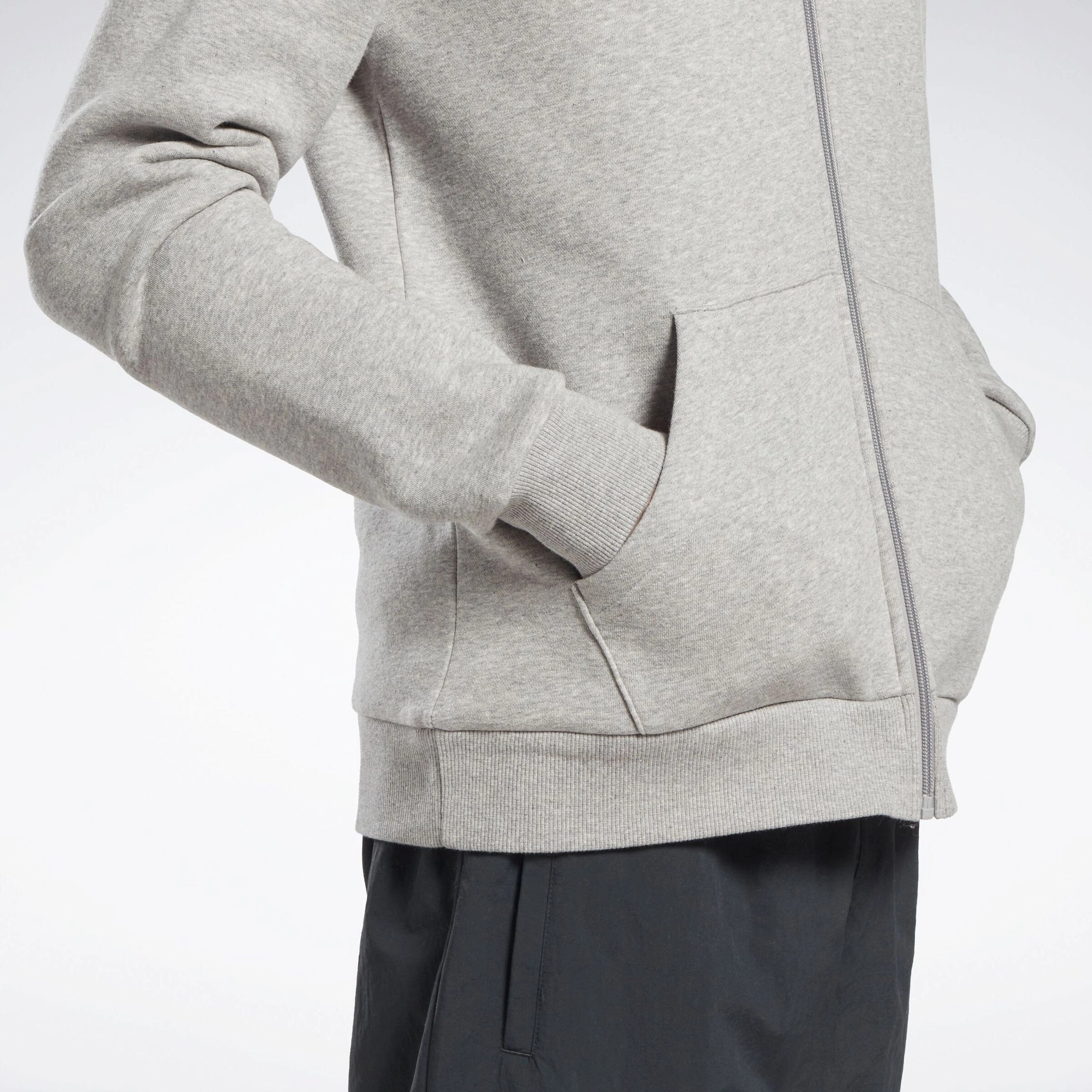 Ri Sl Fleece Fz Mgrey Heather/Vector Red