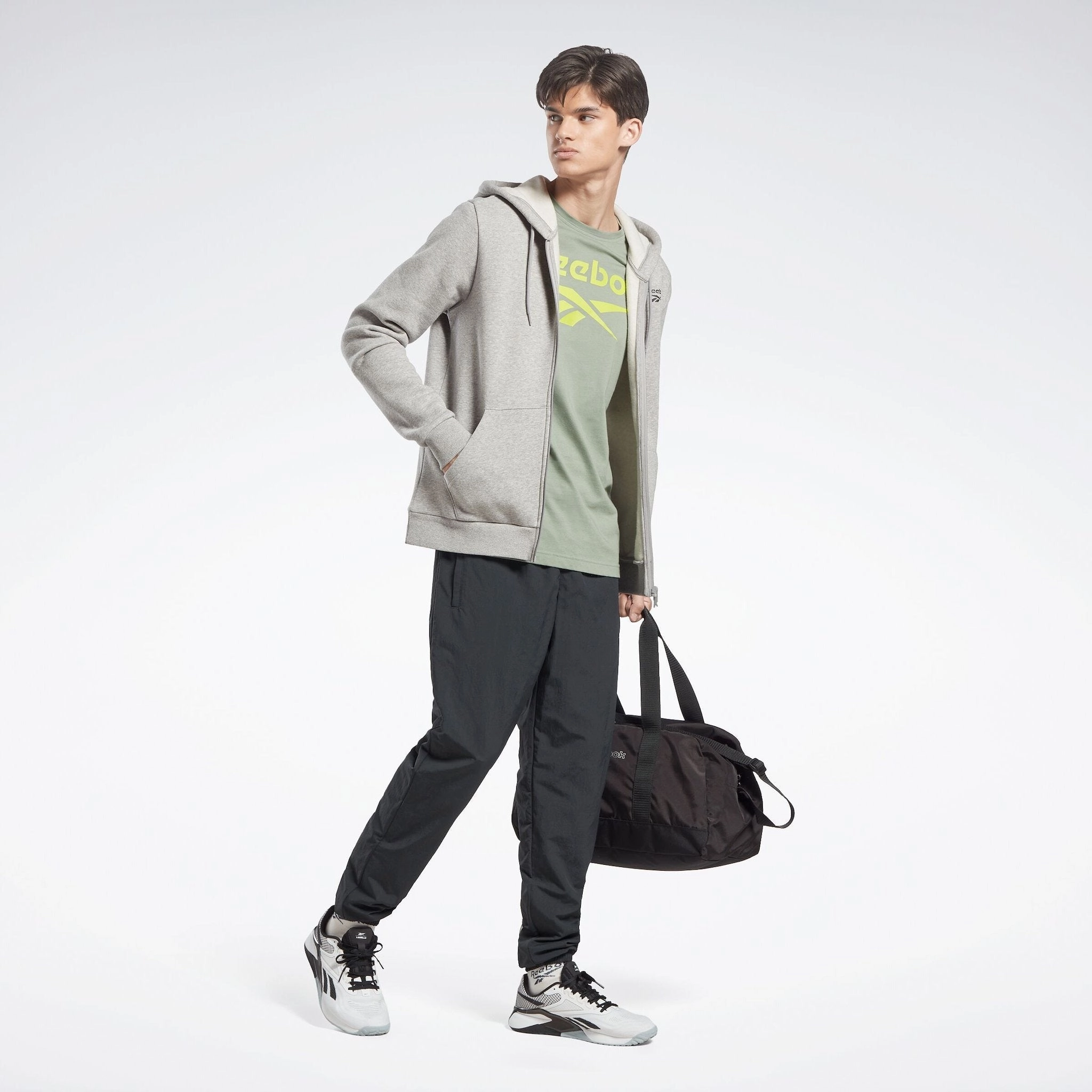 Ri Sl Fleece Fz Mgrey Heather/Vector Red