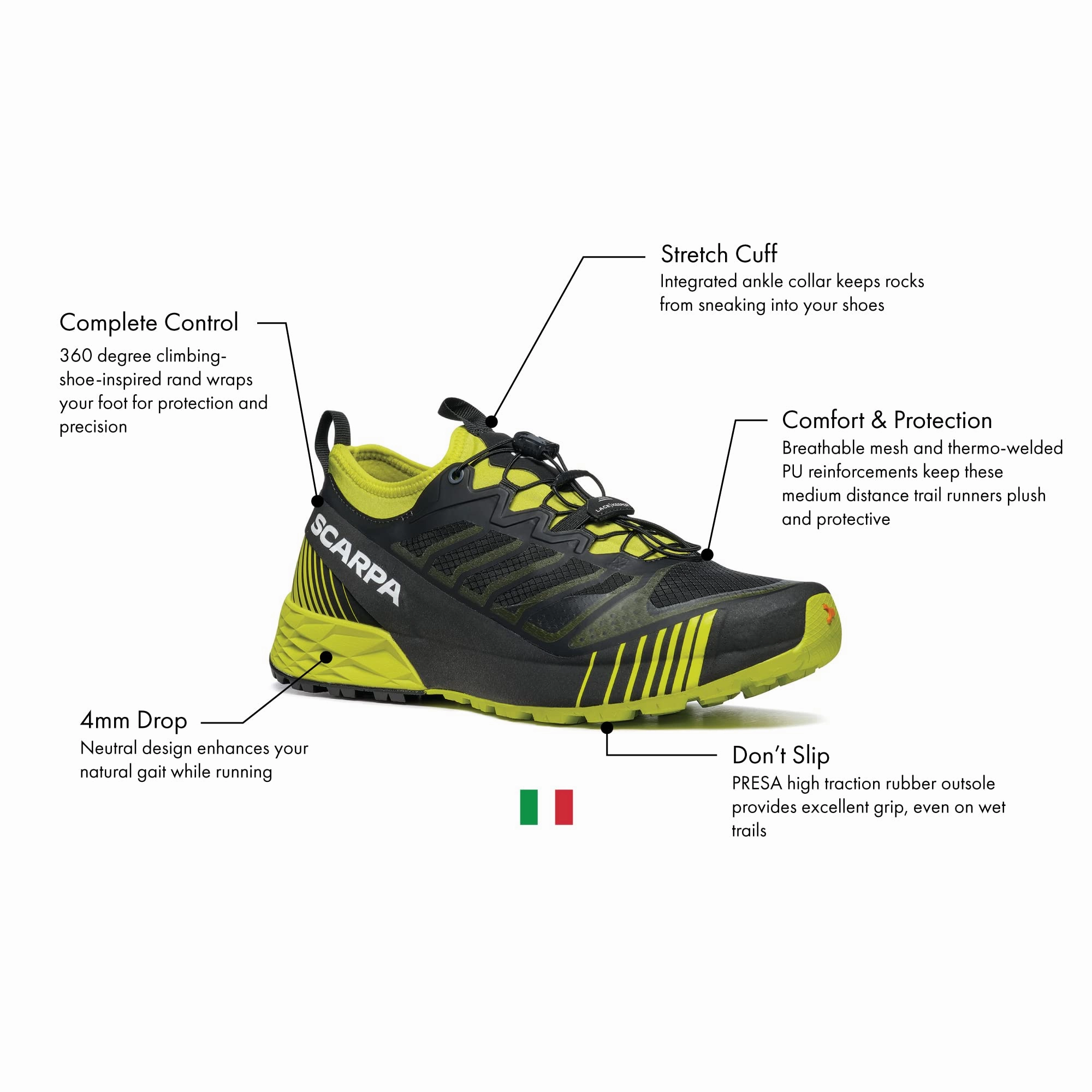 SCARPA Unisex 33071-351 Rebelle Run Trailrunning-Schuhe. Schwarz Limette. 44 EU