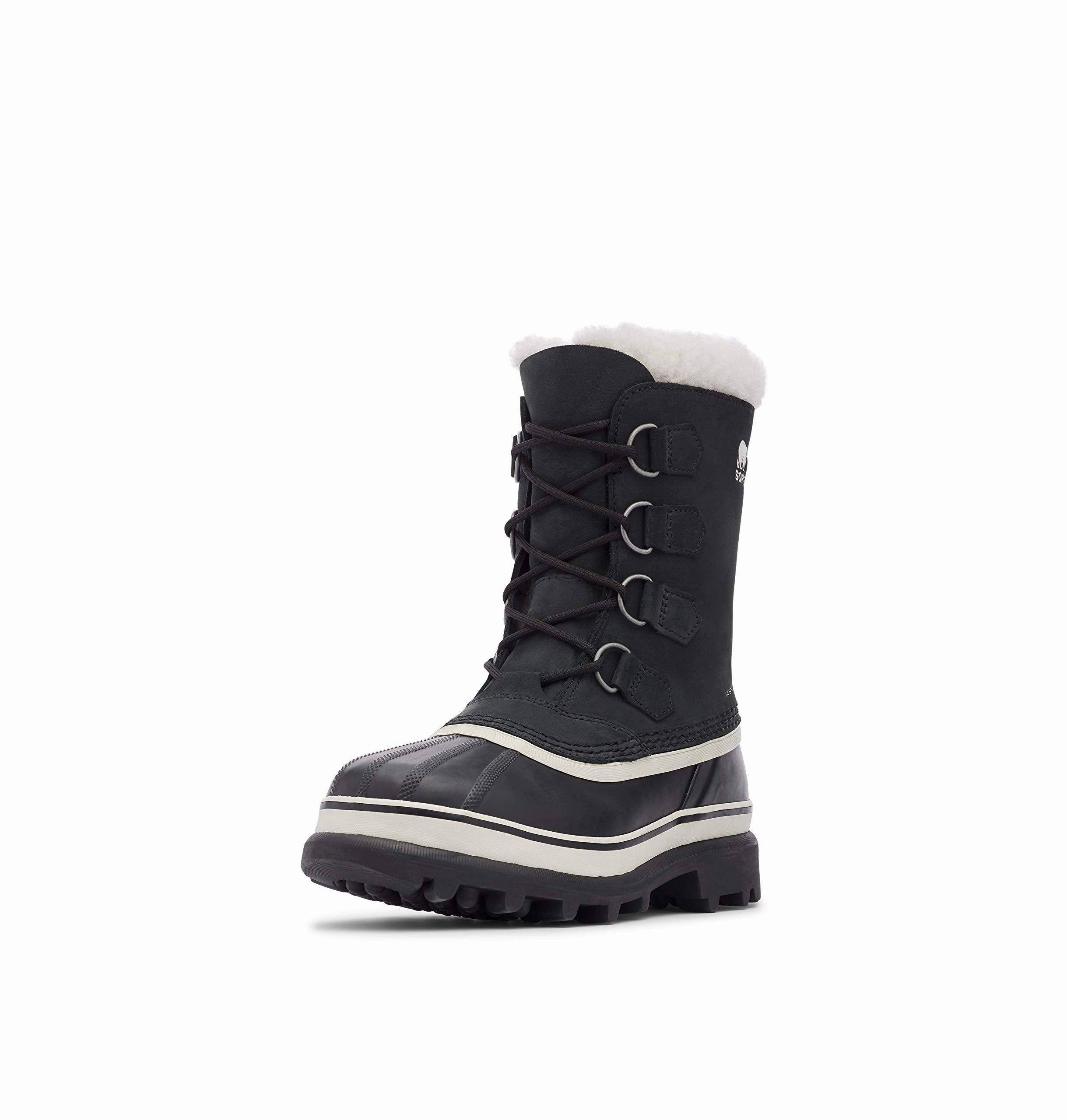 Sorel Caribou wasserdichte Schneestiefel für Damen. Schwarz (Black x Stone). 37 EU
