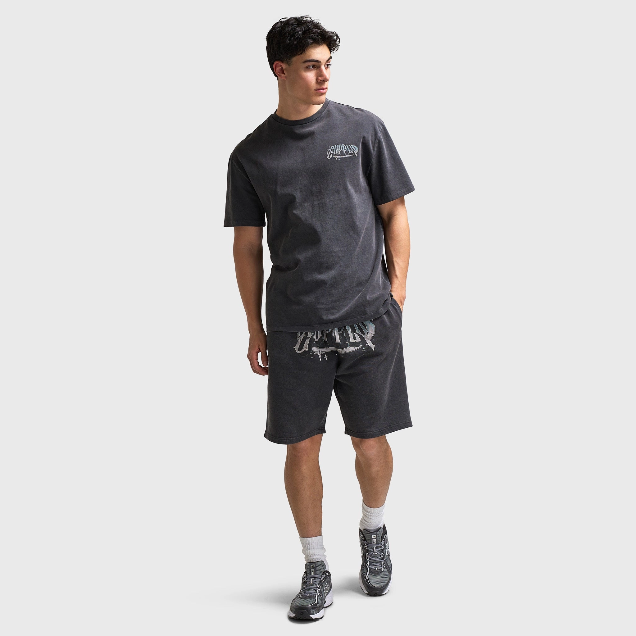Supply & Demand Chrome Star Shorts / Washed Black