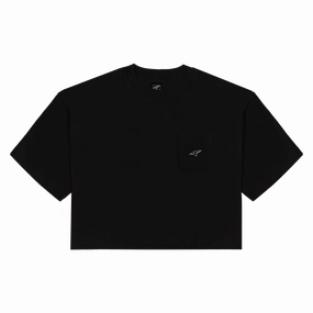 Titan Essentials Fist Logo Women's Cropped Pocket Tee - Black