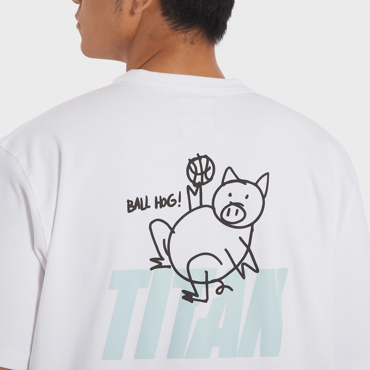 Titan Hoops Talk Ball Hog Tee - White
