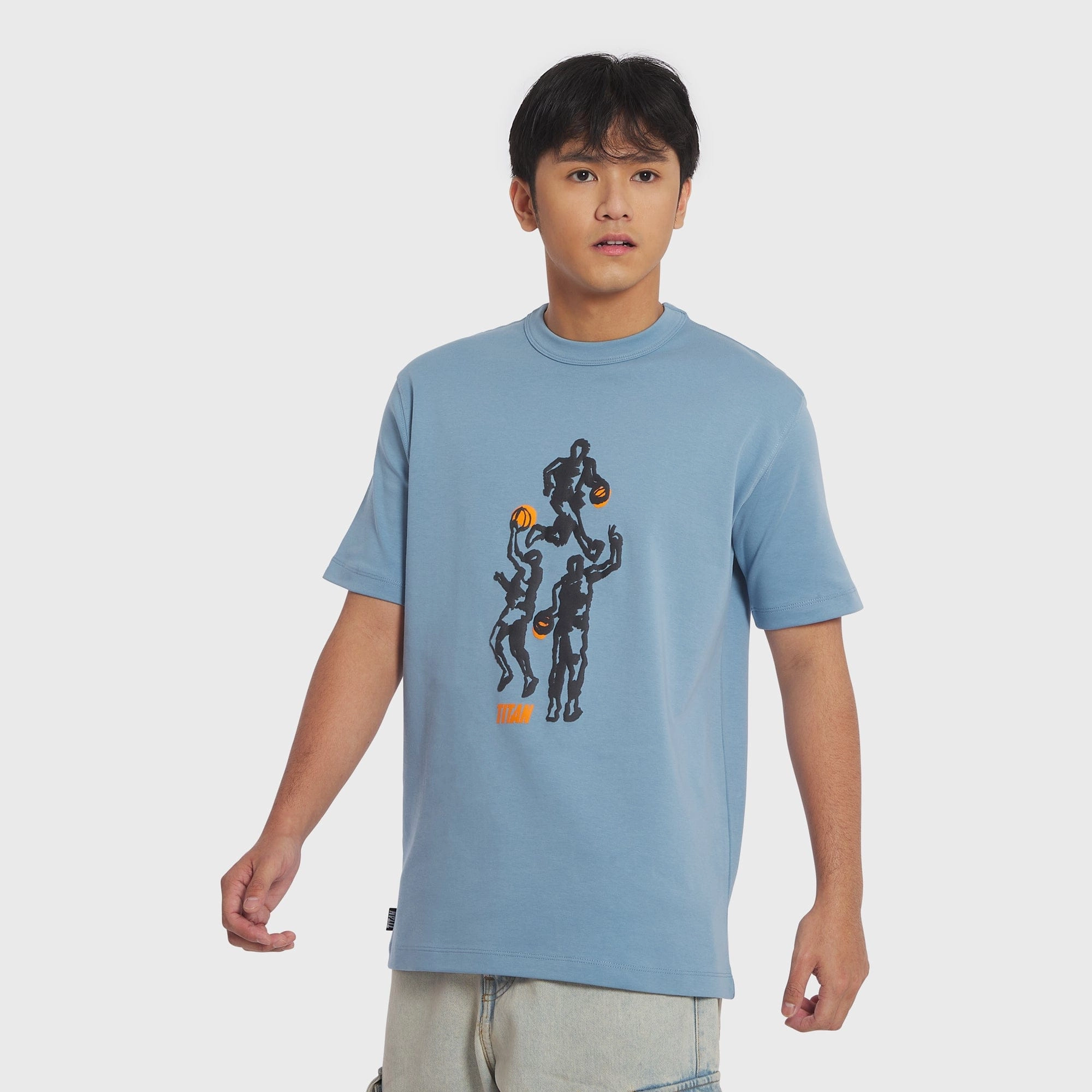 Titan Hoops Talk Play Tee - Colony Blue