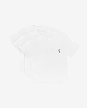 TRAVIS SCOTT CACTUS JACK CHEST LOGO WHITE TEE (PACK OF 3)