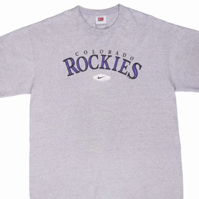 VINTAGE MLB COLORADO ROCKIES 2006 GREY NIKE TEE SHIRT LARGE