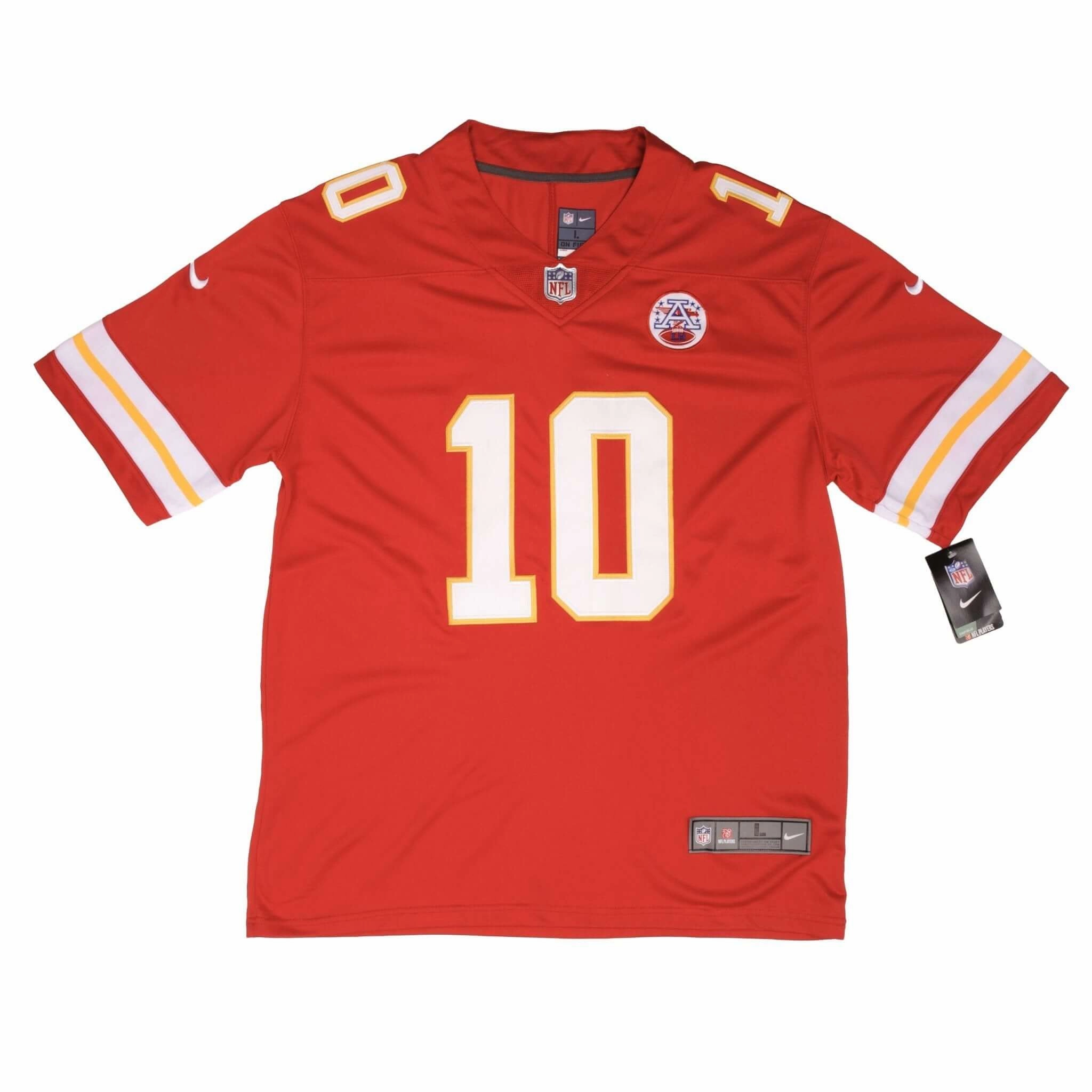 VINTAGE NFL KANSAS CITY CHEIFS TYREEK HILL #10 NIKE JERSEY SIZE LARGE DEADSTOCK