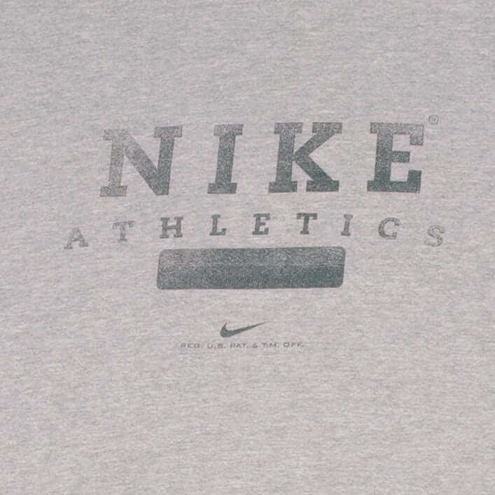 VINTAGE NIKE ATHLETICS SPELLOUT GREY SWEATSHIRT 1990S MEDIUM MADE IN USA