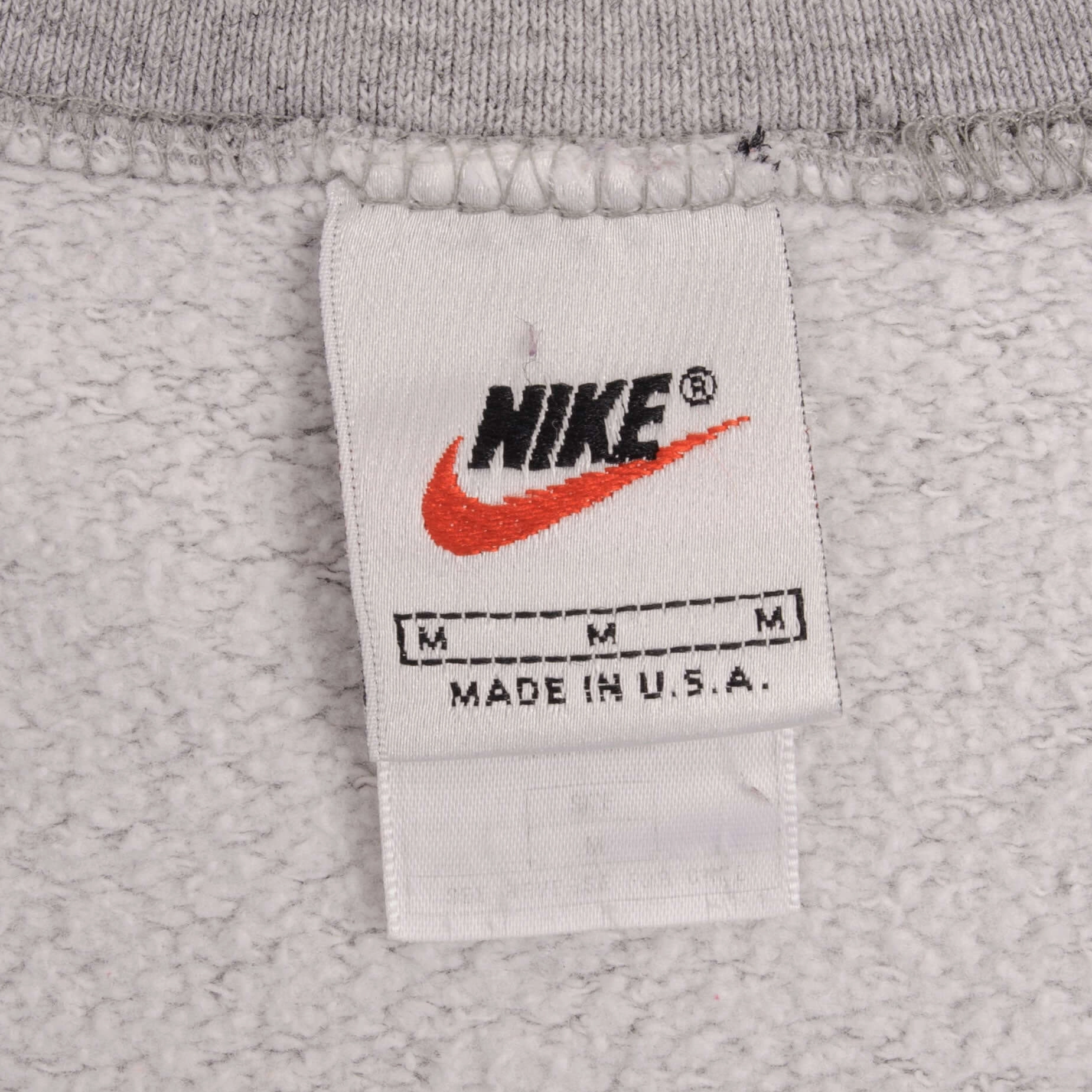 VINTAGE NIKE ATHLETICS SPELLOUT GREY SWEATSHIRT 1990S MEDIUM MADE IN USA