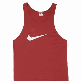 VINTAGE NIKE BIG SWOOSH RED TANK TOP TEE SHIRT 1990S SIZE LARGE MADE IN USA