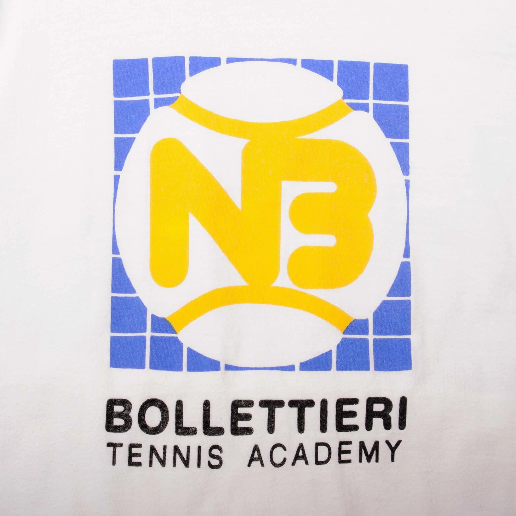 VINTAGE NIKE BOLLETTIERI TENNIS ACADEMY TEE SHIRT 1984-1987 MEDIUM MADE USA
