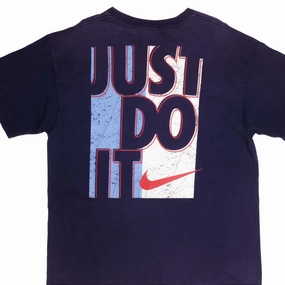 VINTAGE NIKE JUST DO IT BLUE TEE SHIRT LATE 1990S LARGE MADE IN USA