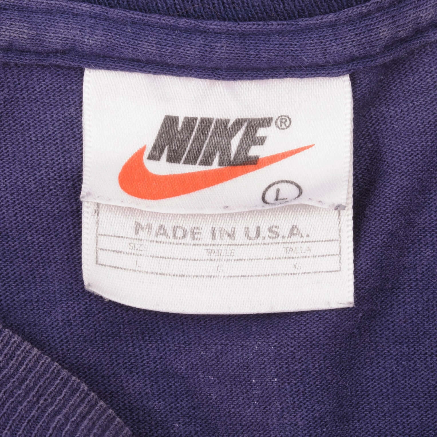 VINTAGE NIKE JUST DO IT BLUE TEE SHIRT LATE 1990S LARGE MADE IN USA
