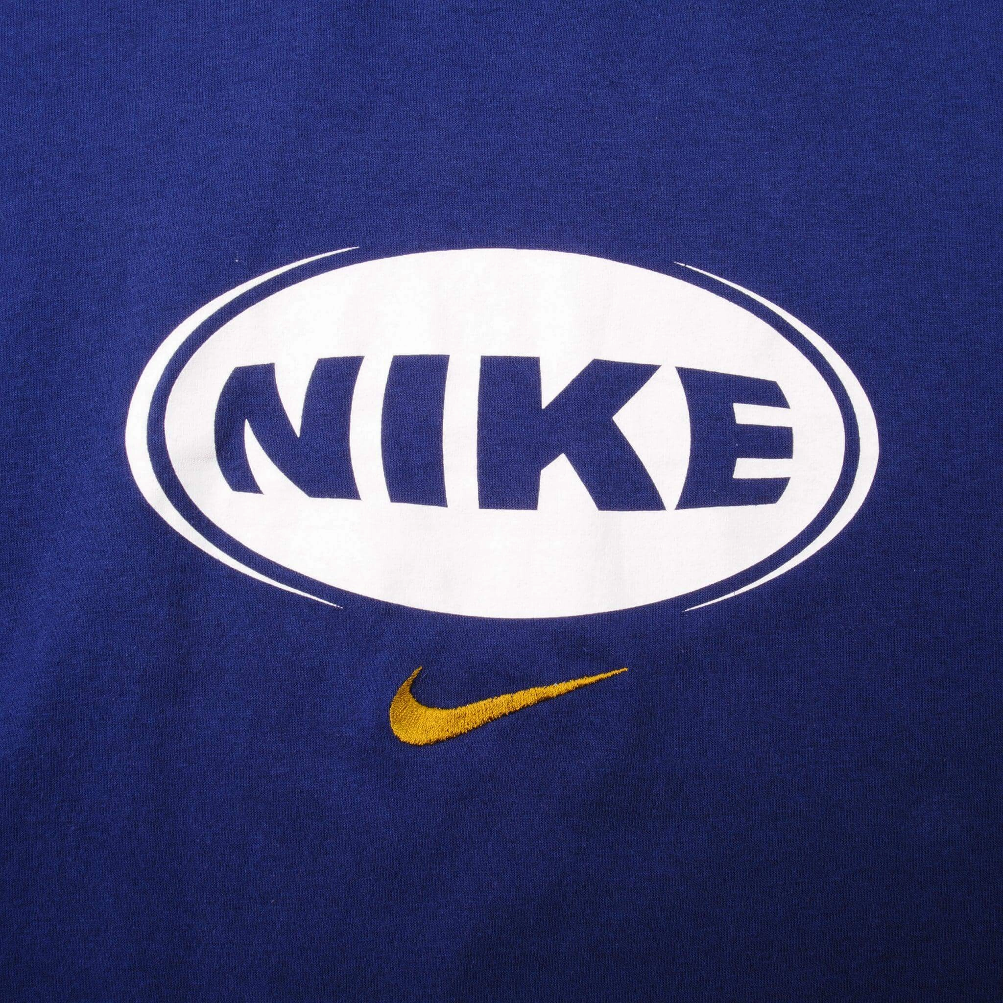 VINTAGE NIKE MIDDLE SWOOSH TEE SHIRT LATE 90S SIZE 2XL MADE IN USA