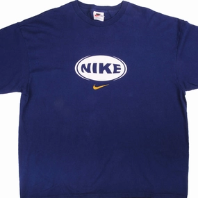 VINTAGE NIKE MIDDLE SWOOSH TEE SHIRT LATE 90S SIZE 2XL MADE IN USA