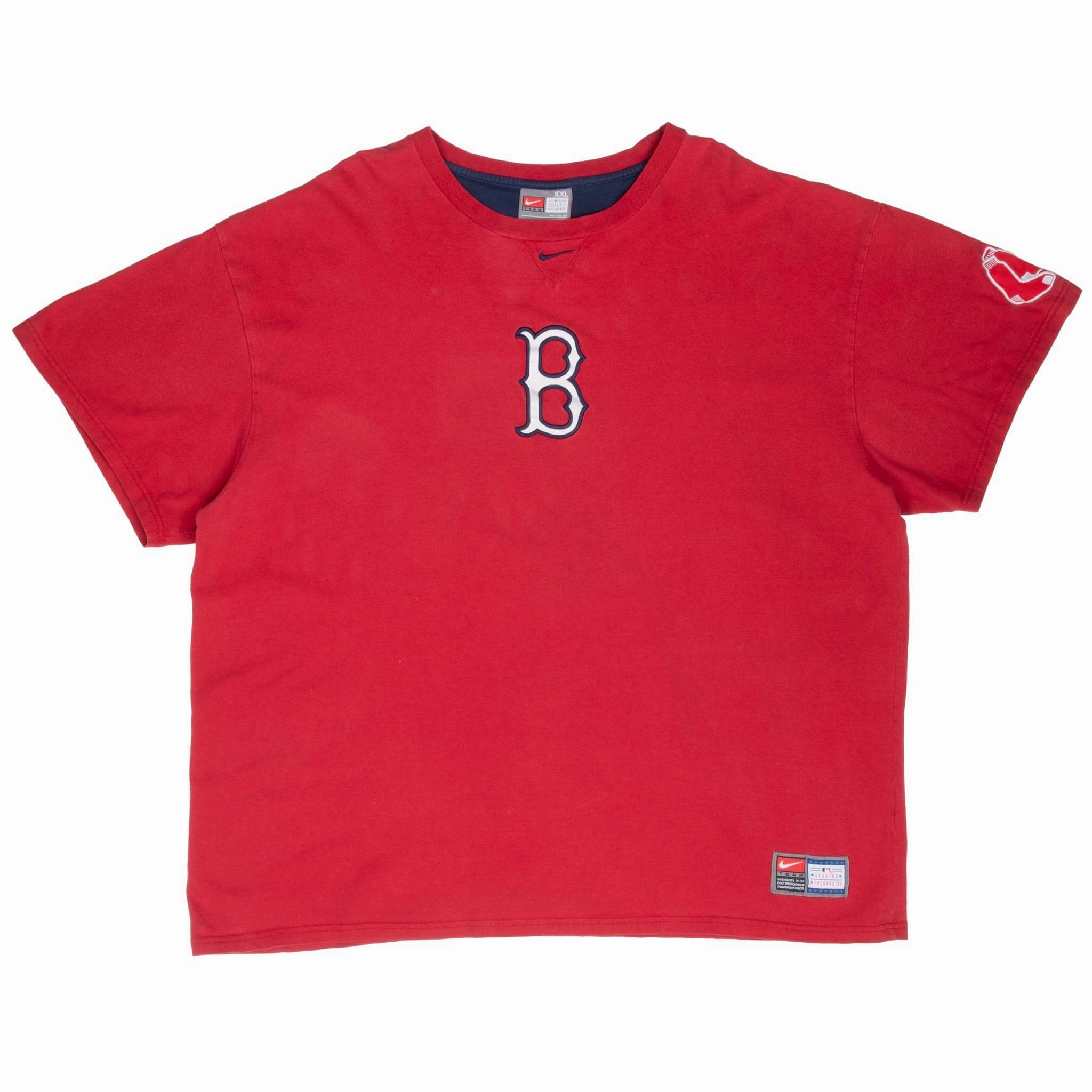 VINTAGE NIKE MLB BOSTON RED SOX CENTER SWOOSH TEE SHIRT 2000S 2XL