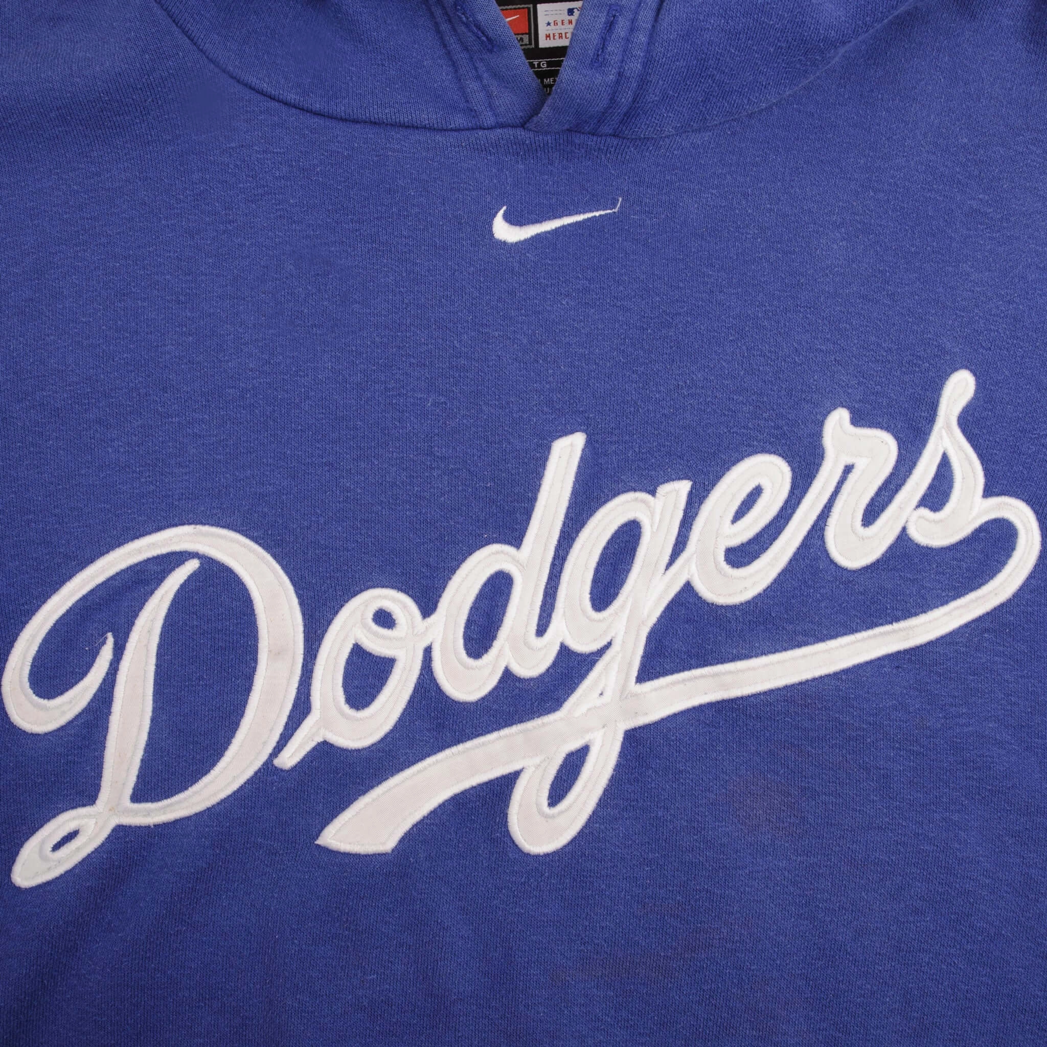VINTAGE NIKE MLB LOS ANGELES DODGERS CENTER SWOOSH 1990S HOODIE SWEATSHIRT XL