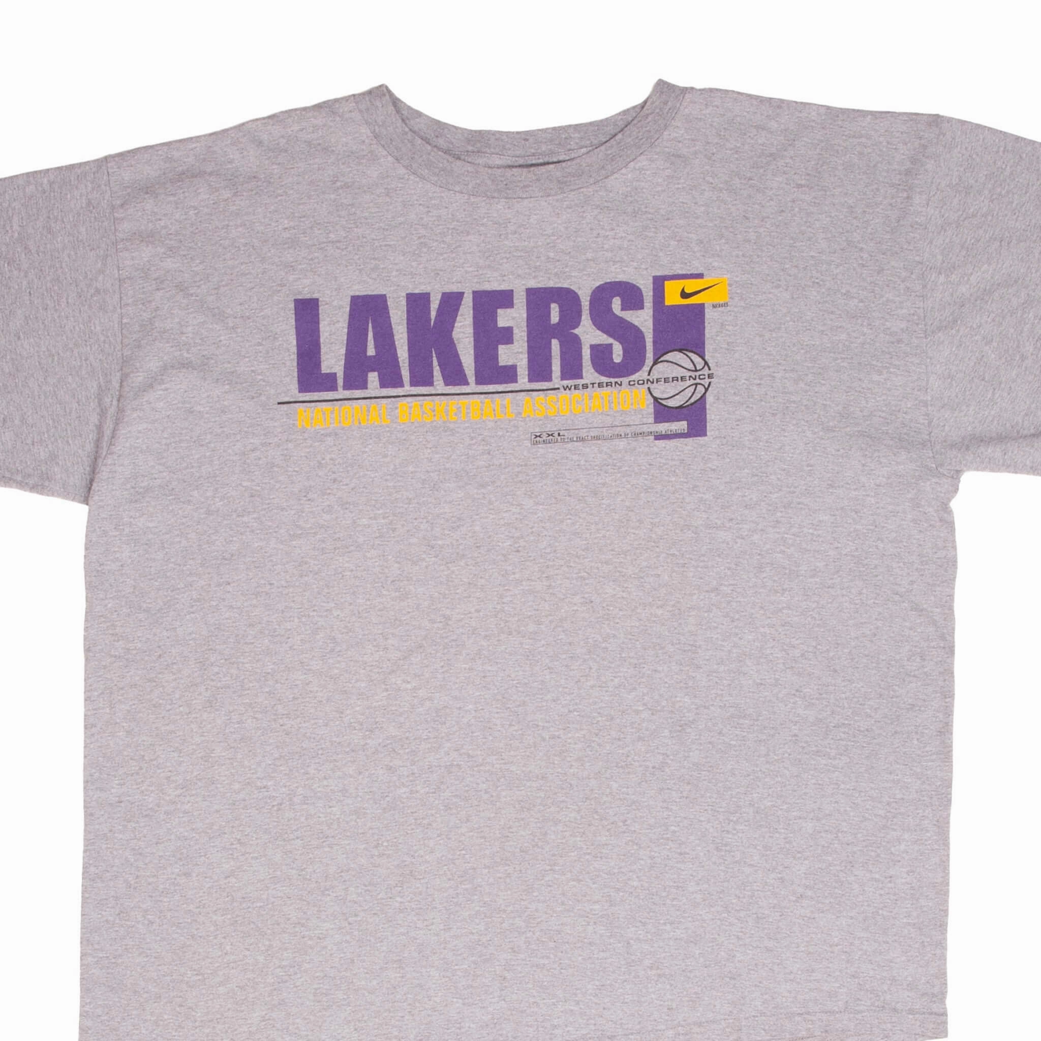 VINTAGE NIKE NBA LOS ANGELES LAKERS 1990S GREY TEE SHIRT SIZE XL