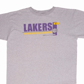 VINTAGE NIKE NBA LOS ANGELES LAKERS 1990S GREY TEE SHIRT SIZE XL