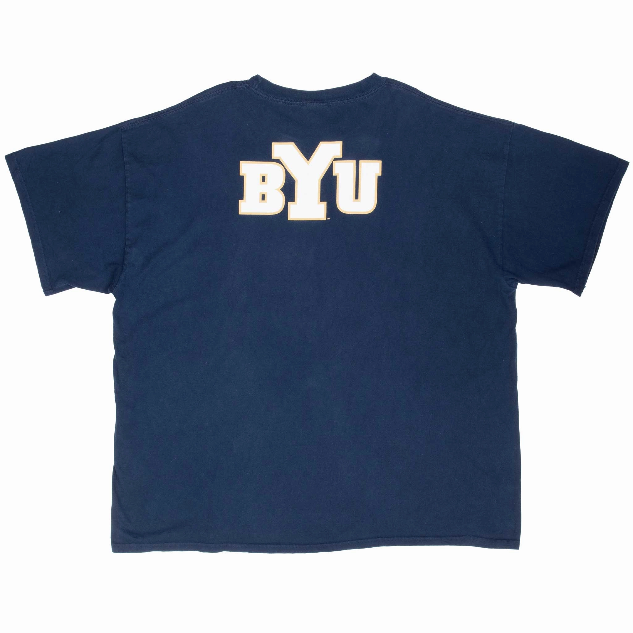 VINTAGE NIKE NCAA BRIGHAM YOUNG COUGARS NAVY 1990S TEE SHIRT 2XL