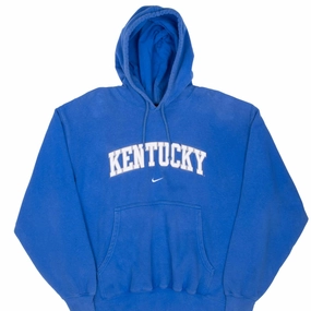 VINTAGE NIKE NCAA KENTUCKY BLUE HOODIE SWEATSHIRT 1990S LARGE