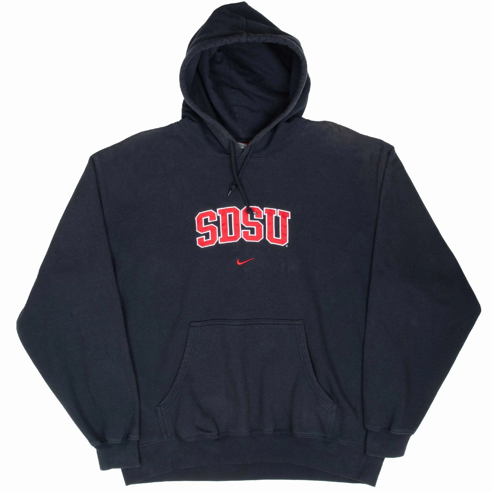VINTAGE NIKE NCAA SAN DIEGO SDSU BLACK HOODIE SWEATSHIRT 1990S XL