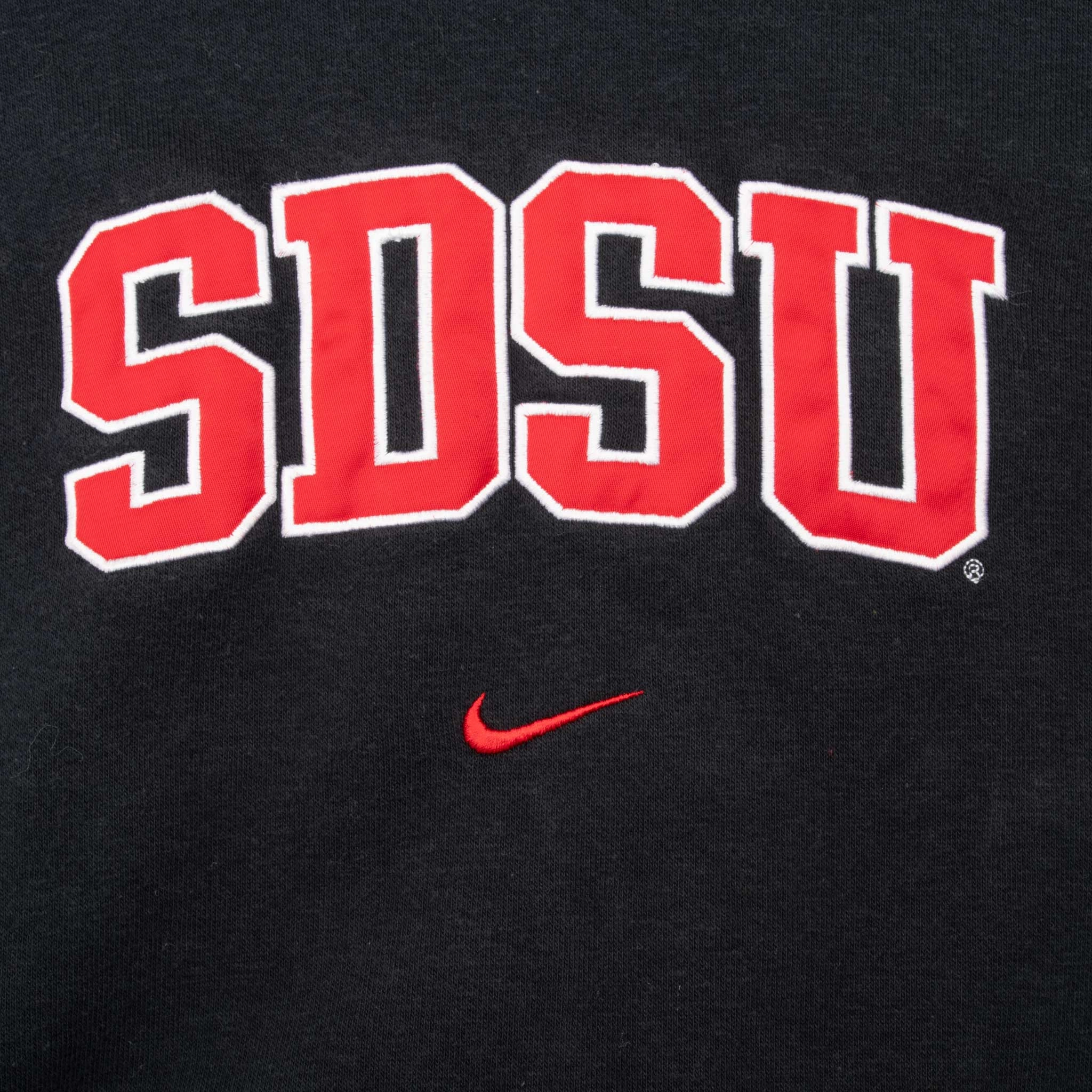 VINTAGE NIKE NCAA SAN DIEGO SDSU BLACK HOODIE SWEATSHIRT 1990S XL