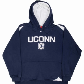 VINTAGE NIKE NCAA UCONN BLUE HOODIE SWEATSHIRT 2000S XL