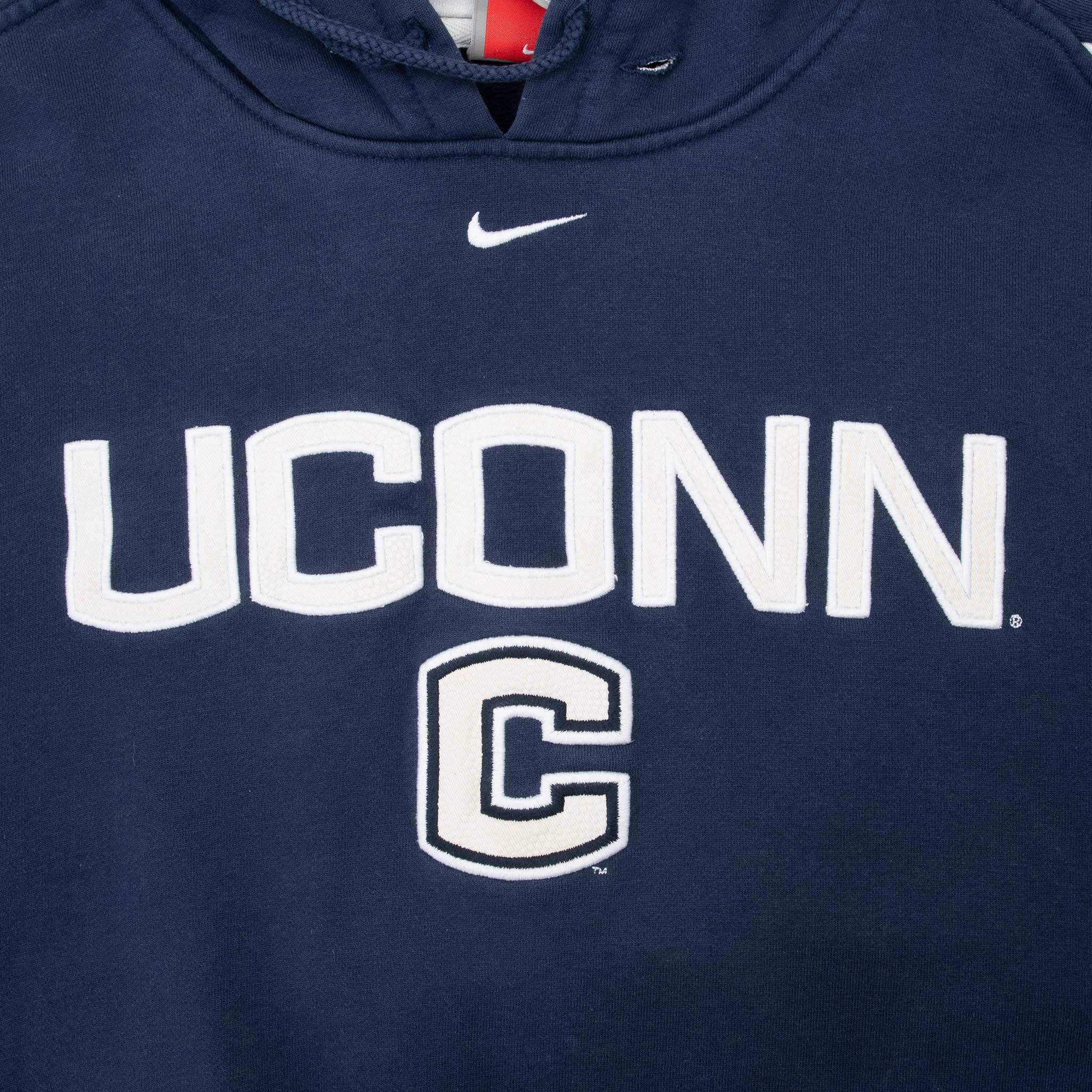 VINTAGE NIKE NCAA UCONN BLUE HOODIE SWEATSHIRT 2000S XL