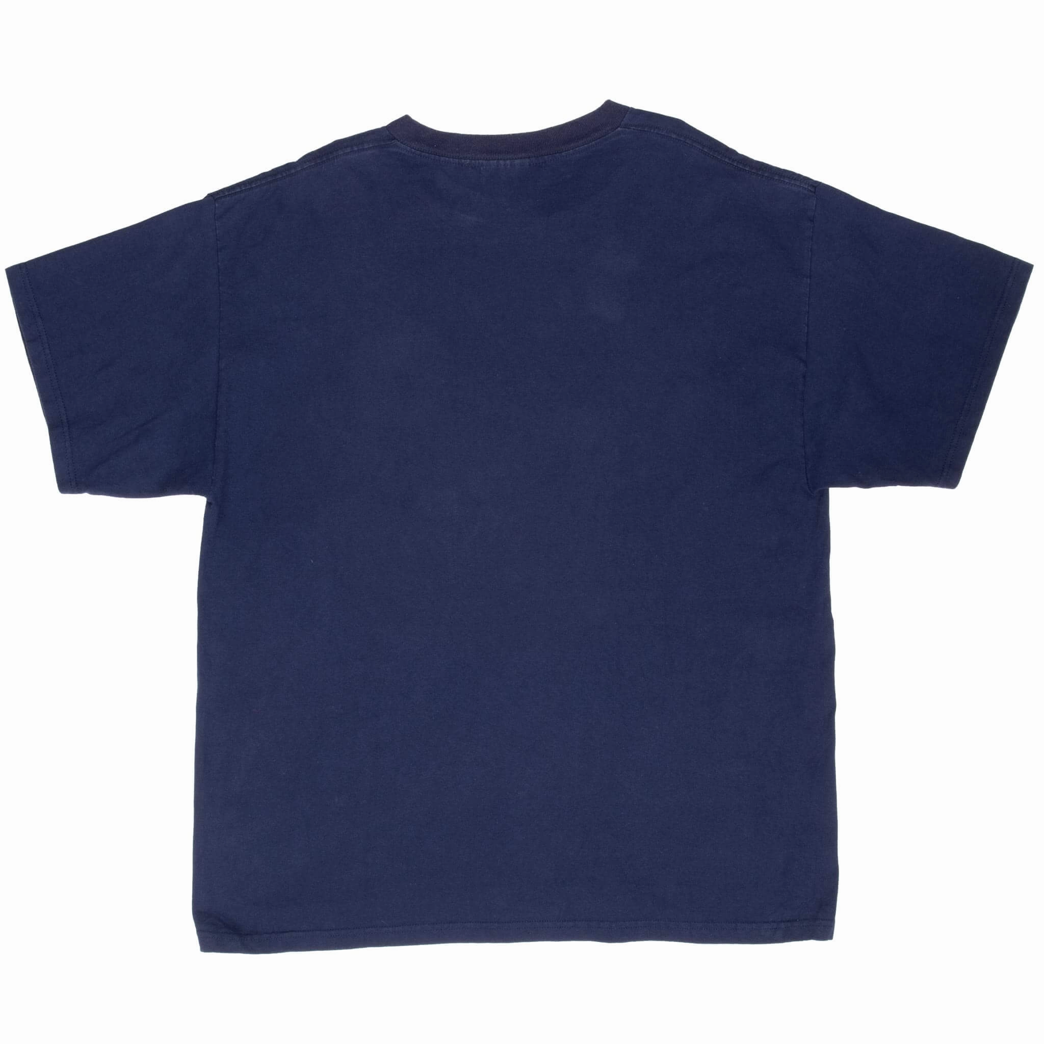 VINTAGE NIKE SPELLOUT NAVY BLUE TEE SHIRT 2000S XL