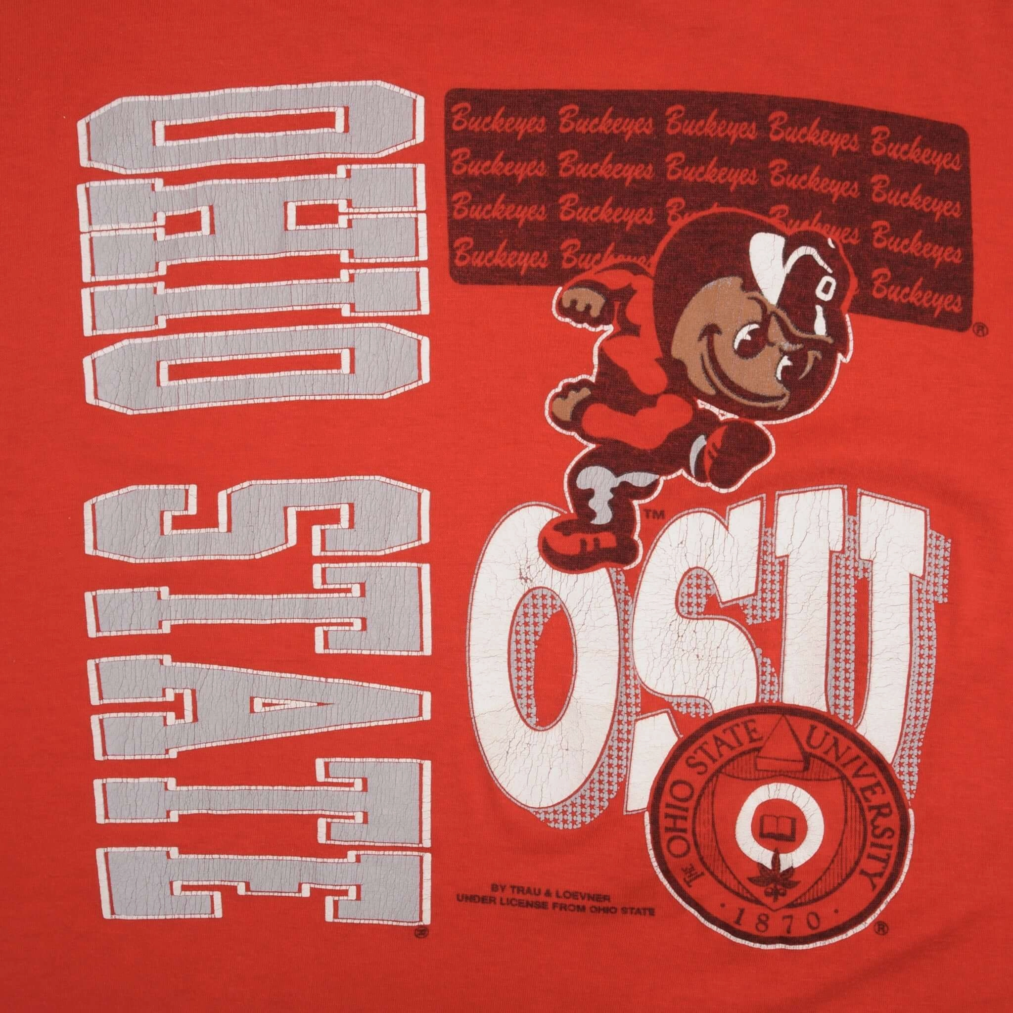 VINTAGE OHIO STATE BUCKEYES FOOTBALL OSU TEE SHIRT 1990S SIZE LARGE MADE IN USA