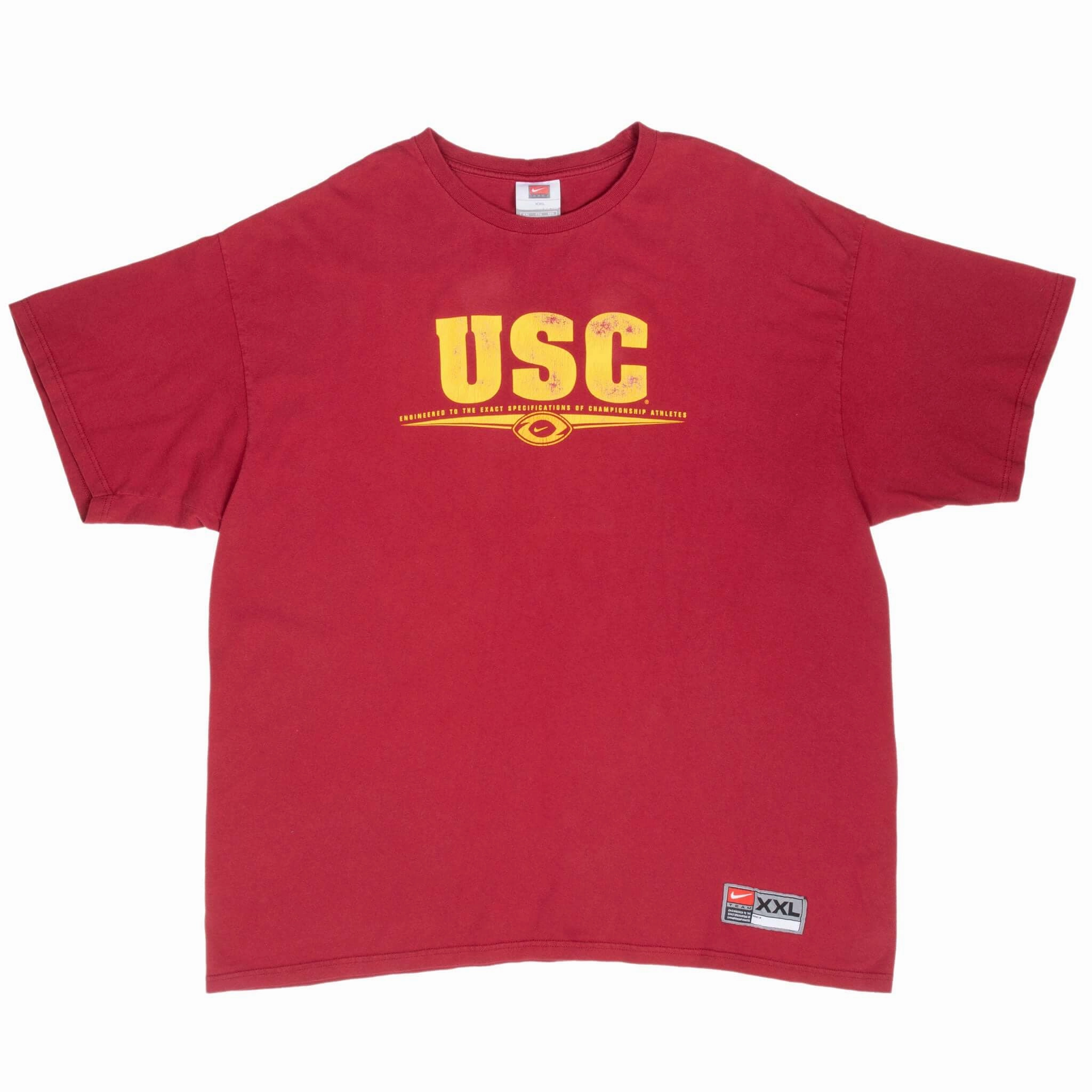 VINTAGE USC TROJANS NIKE SWOOSH RED TEE SHIRT 2000S 2XL