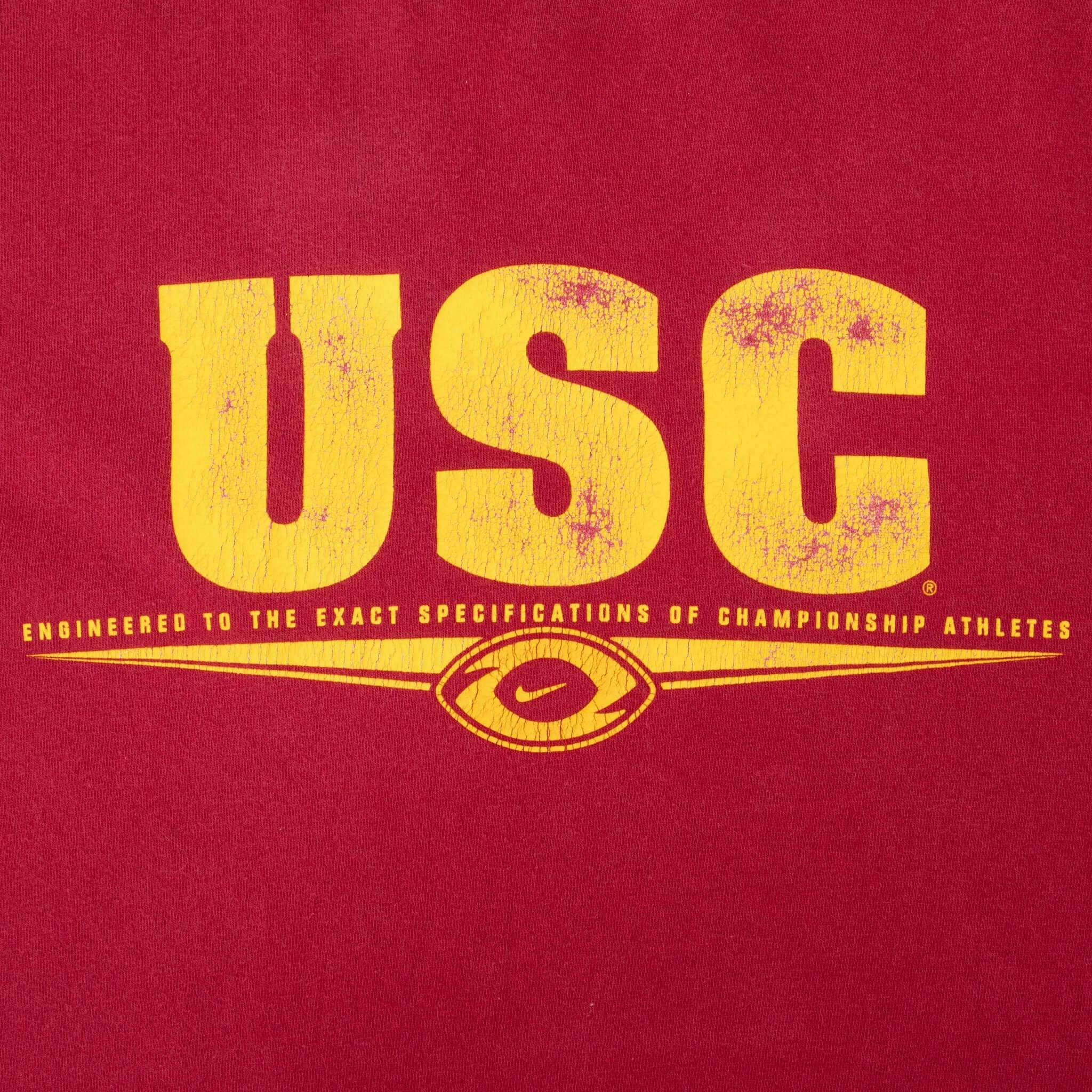VINTAGE USC TROJANS NIKE SWOOSH RED TEE SHIRT 2000S 2XL